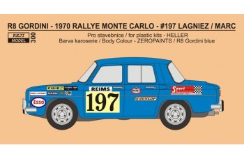 Decal – Renault R8 Gordini - Rallye Monte Carlo 1970 - Lagniez / Marc